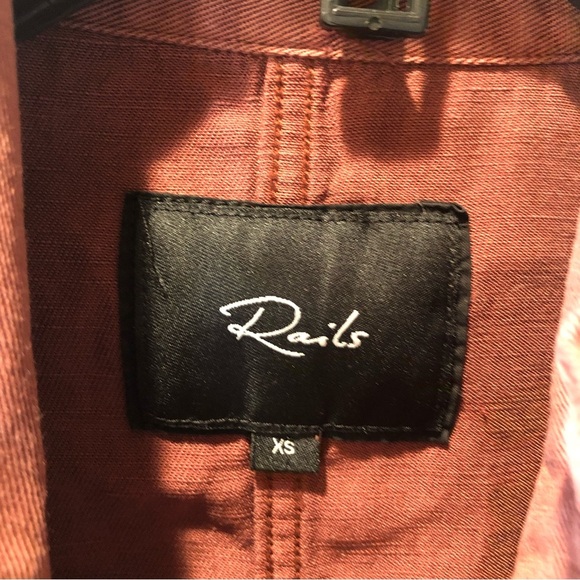 Rails like new utility jacket dusty mulberry wine color snaps and zipper XS - Picture 3 of 11